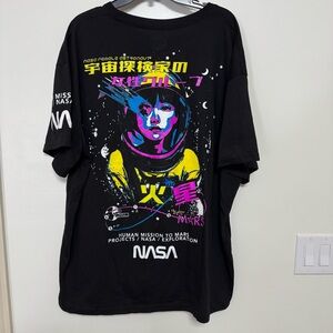 NASA Female Astronaut Graphic T-Shirt Space Mars Japanese Anime Streetwear 3XL